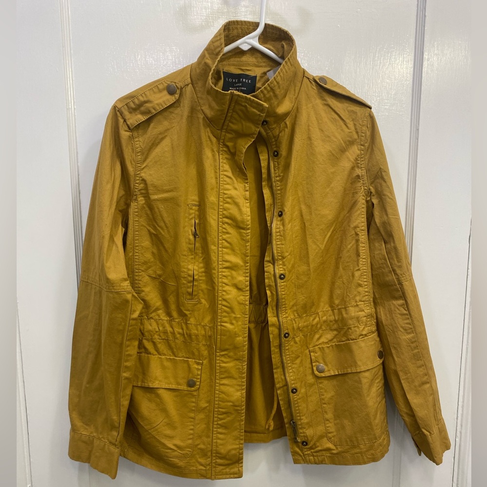 Mustard zip up/ snap light weight jacket